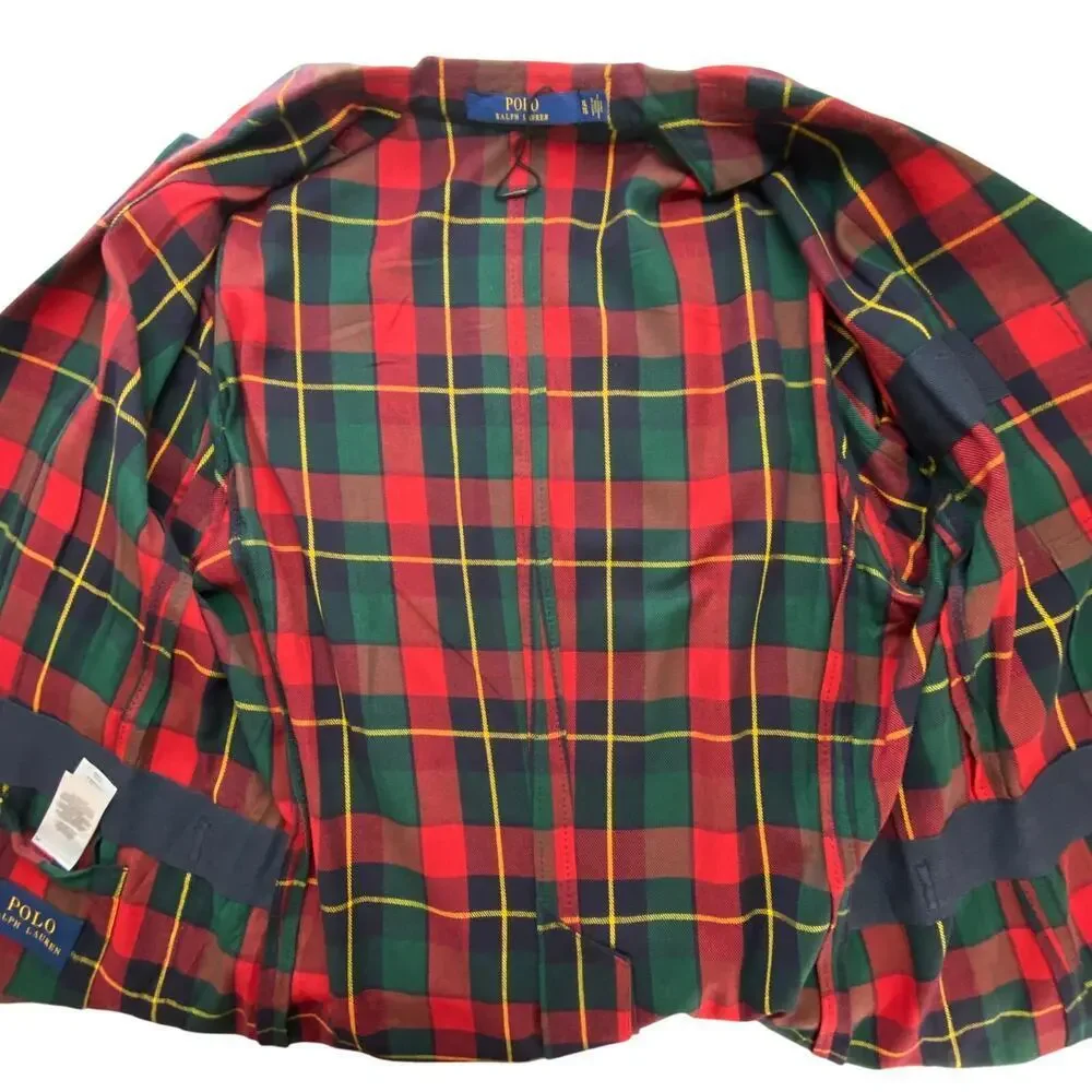 Polo Ralph Lauren Blazer Jacket Plaid Cotton Ultra Lightweight Men's Size XL